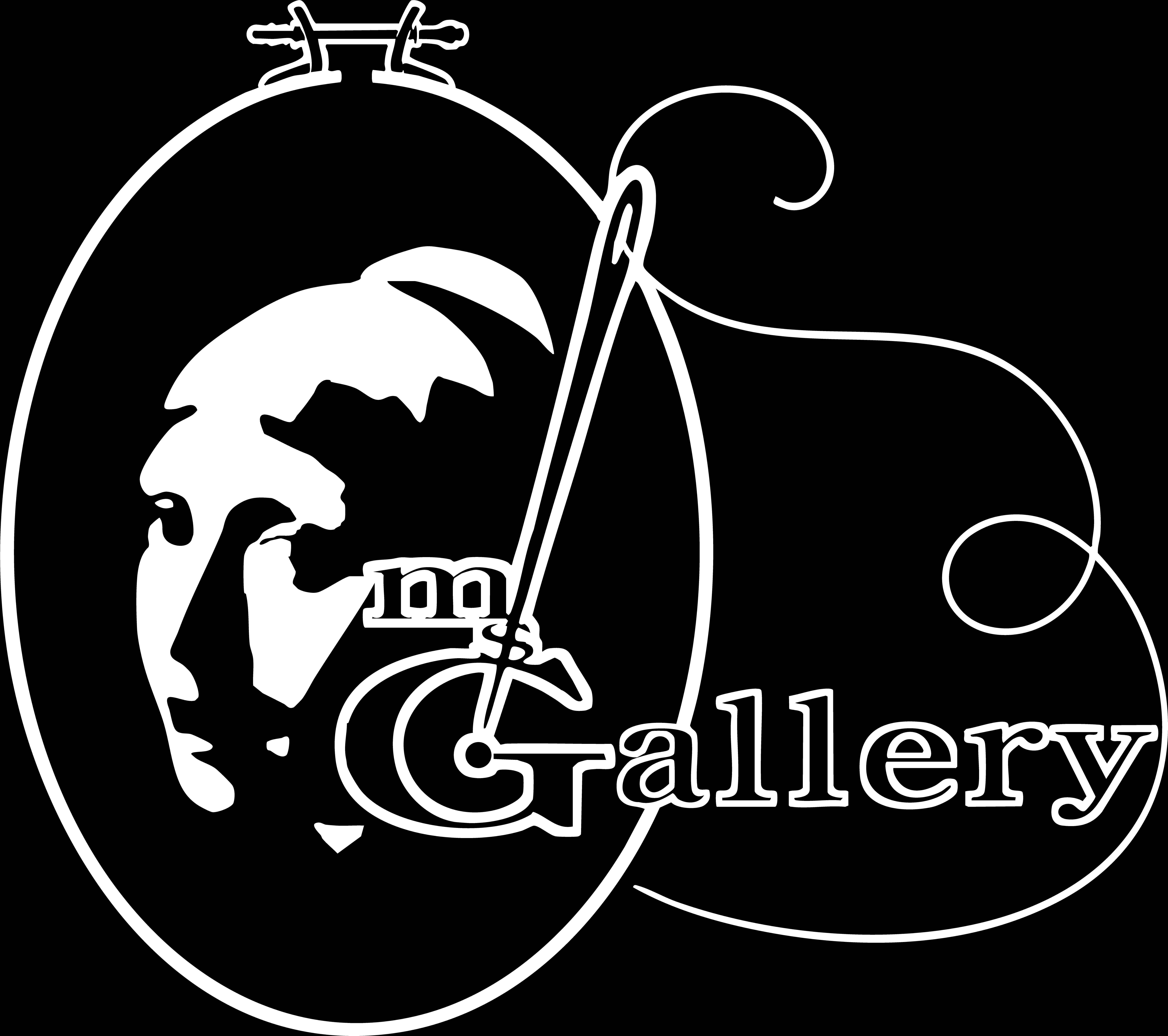 My Stitch Gallery white logo black bg