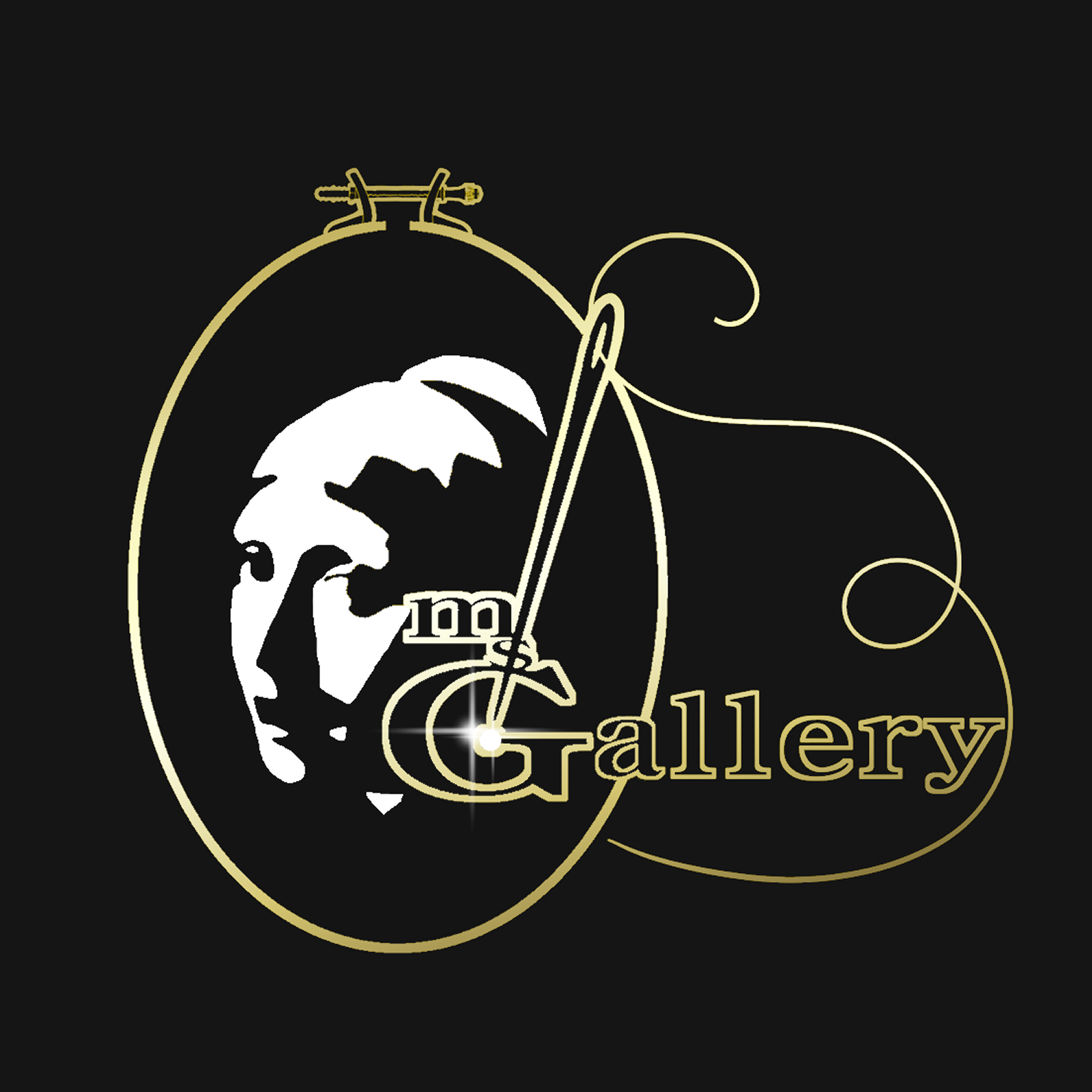My Stitch Gallery gold lettering logo